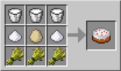 Cake recipe minecraft - Open the Crafting Menu. First, open your crafting table so that you have the 3x3 crafting grid that looks like this: 2. Add Items to make a Fermented Spider Eye. In the crafting menu, you should see a crafting area that is made up of a 3x3 crafting grid. To make a fermented spider eye, place 1 sugar, 1 brown mushroom, and 1 spider eye in the ...